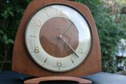 Vintage Smiths Art Deco Wooden Mantle Clock Arabic numerals and chapter dial. (in working order)