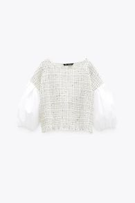 Zara Contrast Textured Top