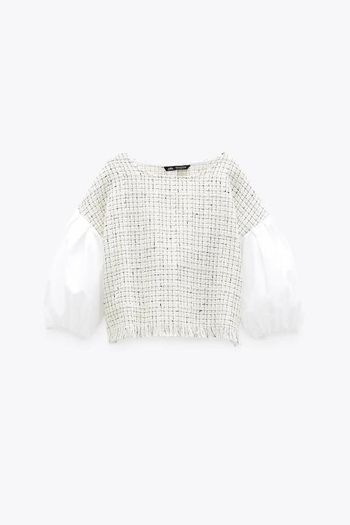 Zara Contrast Textured Top