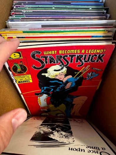 DC, Marvel Long Comic Box w 290 comics for Sale