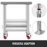 Stainless Steel Work Table 30 x 18 x 34 Inch, 700 LBS Load Capacity with 4 Wheels, 3 Adjustable Height Levels, Heavy Duty Food Prep Worktable Image 2