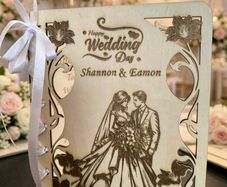 Wooden Wedding Card, Laser Cut & Engraved!