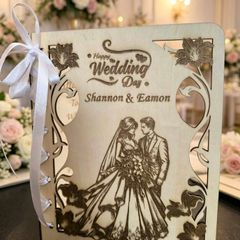 Wooden Wedding Card, Laser Cut & Engraved!