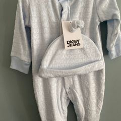 DKNY Jeans Onesie and Hat 2 Piece Gift Set