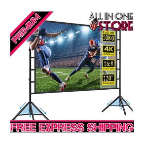 Projector Screen with Stand, 120 inch 16:9 for Home Theater, Outdoor Indoor Party (FREE SHIPPING)