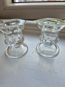 Set of Glass Candle Holders small
