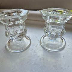 Set of Glass Candle Holders small