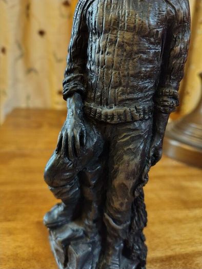 John Letts Fisherman Bronze Resin Sculpture