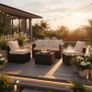 Florida Garden Rattan Sofa Set Outdoor Patio Furniture with 2 Armchairs & Table Image 5