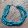 Twisted turquoise beaded necklace Image 9