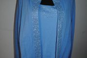 Quacker factory wear it with a smile blue 2 in 1 cardigan and top size UK18 EU46 Postage included