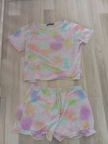 Pastel Tie Dye Sleep Tee and shorts Pyjama