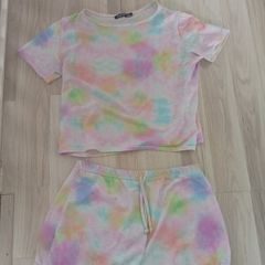 Pastel Tie Dye Sleep Tee and shorts Pyjama