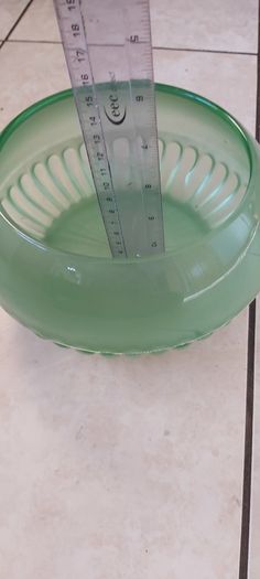 Vintage Green Glass Decorative Bowl