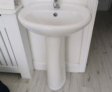 bathroom sink, rap and pedestal