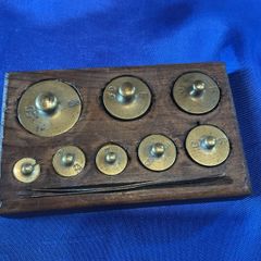 set of vintage brass weights