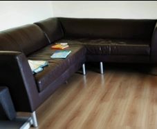 Real leather corner sofa
