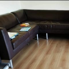 Real leather corner sofa