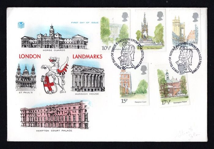 1980 Great Britain London Landmarks Commemorative stamps on Private First Day Cover (FDC)