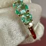 Silver ring with emeralds Image 10