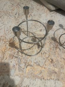 3 candle Chrome candleholder