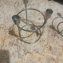 3 candle Chrome candleholder