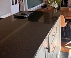 3 Pieces of Polished Granite Worktop Dark Black with Fleck