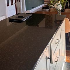 3 Pieces of Polished Granite Worktop Dark Black with Fleck