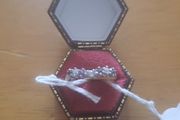 9 Carat Gold Diamond and Amythest Ring