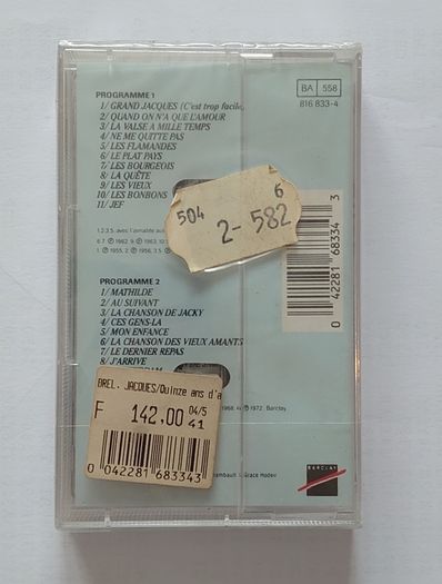 Brel - 20 Titres - Cassette- New Sealed..!