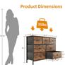 Chest of Drawers for Bedroom with 7 Drawers, Fabric Storage Drawer, Tall Brown Hallway Storage Unit Image 8