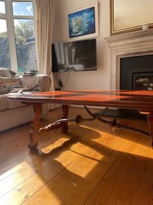 Oak table with iron detailing