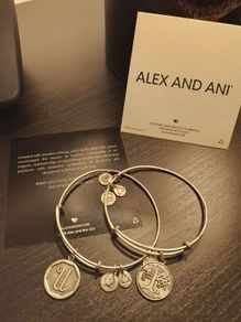 Reduced - 2 x Alex & Ani silver coloured bangles
