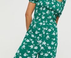 Bnwt green floral jumpsuit