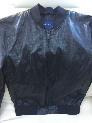 Zara mens black jacket slim fit large