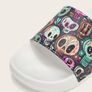 New Skull Pattern Single Band Slides Image 4