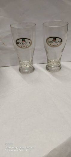 hoffman's lager x 2  half pints glasses rare item ,by cherry's brewery's waterford ,,very good condition,,buyer collects or pays postage thank you