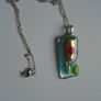 Fused glass pendant, Necklace, Jewellery,Stainless steel chain, Pendant Image 5