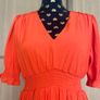 DKNY Orange V Neck Midi Dress Image 2