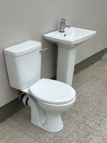 toilet and handbasin