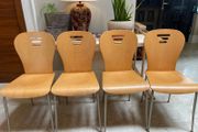 As New - 4 x Good Sturdy Wooden Kitchen Dining Chairs - Can Deliver