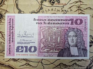 10 Pound B Series  12/04/91 Irish Note