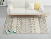Rug Handwoven Wool 160x230 cm White/Grey/Black/Brown