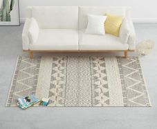 Rug Handwoven Wool 160x230 cm White/Grey/Black/Brown