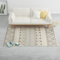 Rug Handwoven Wool 160x230 cm White/Grey/Black/Brown