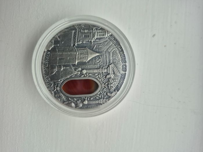 Niue 2 Dollars Mysteries of Wawel Crystal Art Agate Silver Coin 2013 Antique