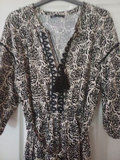 Zara Black Printed Playsuit