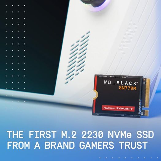 WD_BLACK SN770M 2TB SSD, Speeds up to 5150 MB/s, M.2 2230 for Handheld Gaming Devices and compatible laptops, PCIe Gen 4.0, TLC 3D NAND, Great for Asus ROG Ally, Steam Deck, Microsoft Surface - Boxed