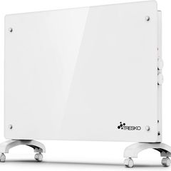 Electric Heater 2000W Flat Glass Panel Black or White  Wall or Free-Standing