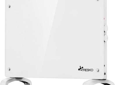Electric Heater 2000W Flat Glass Panel Black or White  Wall or Free-Standing